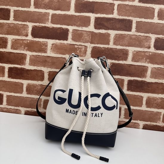 Gucci Canvas Blue Leather Large Tote Bag 772856