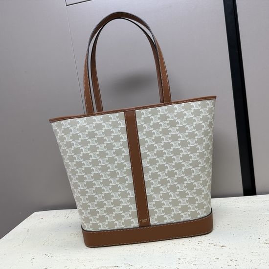 Celine CABAS Medium Printed Calfskin Handbag 115072
