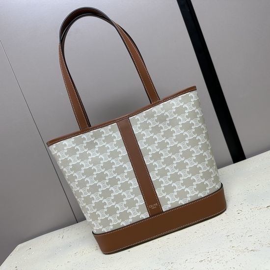 Celine CABAS Logo Printed Leather Tote 115082