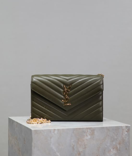 Yves Saint Laurent YSL MONOGRAM Envelope Lambskin Bag 377828