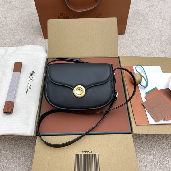 Loro Piana Ghiera Mini Saddle Bag Genuine Leather FAO1144