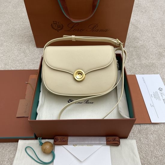 Loro Piana Ghiera Small Calfskin Saddle Bag 11881