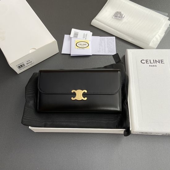 Celine TRIOMPHE Glazed Leather Wallet 10E313DPV.38NO