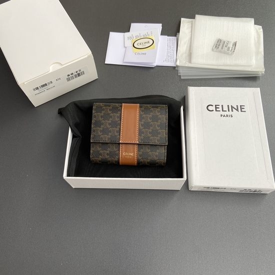 Celine Triomphe Printed Tri-fold Wallet 10D572BZ9