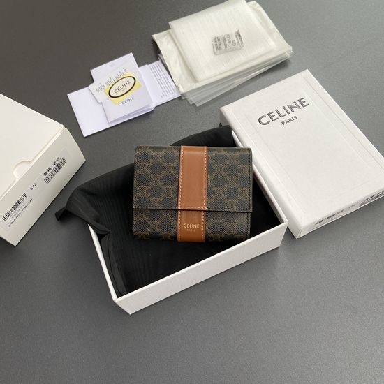Celine TRIOMPHE Printed Short Tri-fold Wallet 10D572BZ9