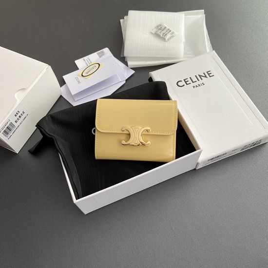 Celine Triomphe Short Leather Wallet 10L652DS3
