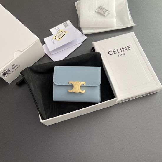 Celine Triomphe Shiny Leather Short Wallet 10l653DS3.04LU652