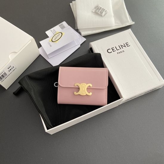 Celine TRIOMPHE Shiny Leather Short Wallet 10l653DS3.04LU652
