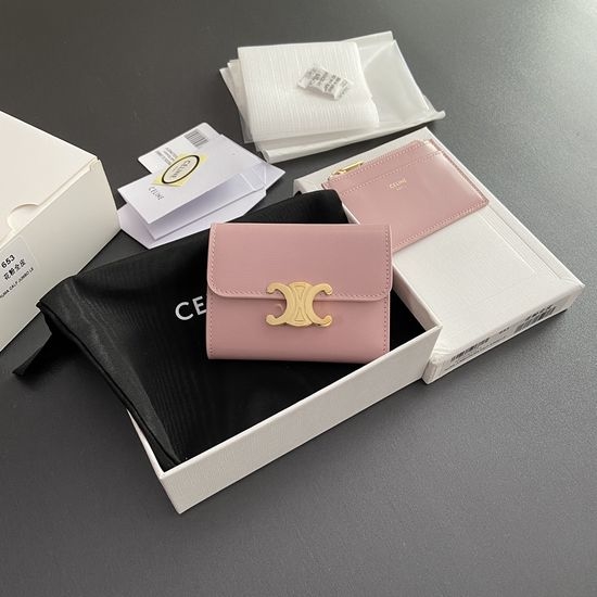 Celine TRIOMPHE Glossy Leather Short Wallet 10L653DS3.04LU652