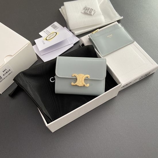 Celine TRIOMPHE Shiny Leather Short Wallet 10L653DS3.04LU652