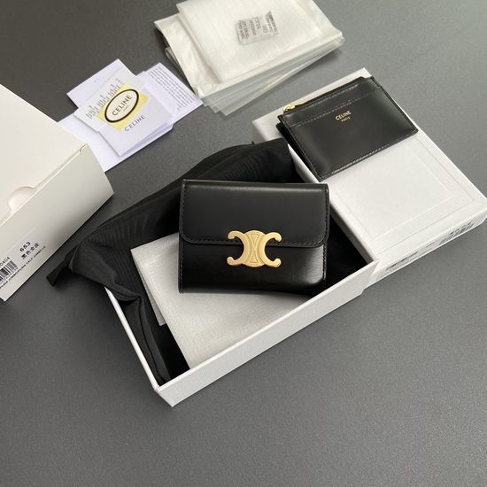 Celine Triomphe Short Leather Wallet 10L653DS3.04LU652