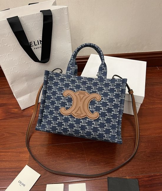 Celine Cabas Thais Triomphe Denim Handbag 199162