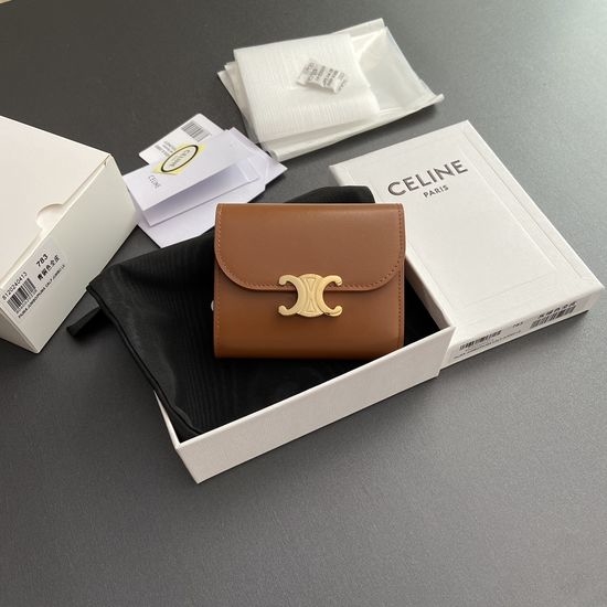 Celine TRIOMPHE Glazed Cowhide Wallet 10D782CQH.04LU783