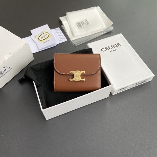 Celine TRIOMPHE Glazed Lambskin Wallet 10D782CQH.04LU783