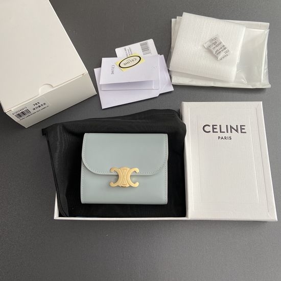 Celine Triomphe Glossy Leather Wallet 10D782CQH