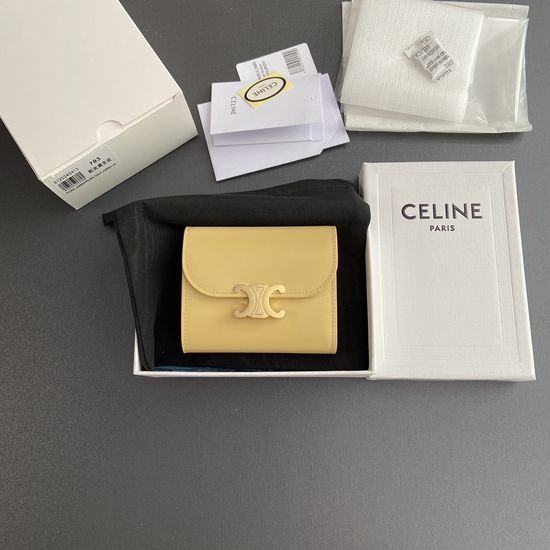Celine Triomphe Wallet Shiny Cowhide Multi Pockets 10D782CQH