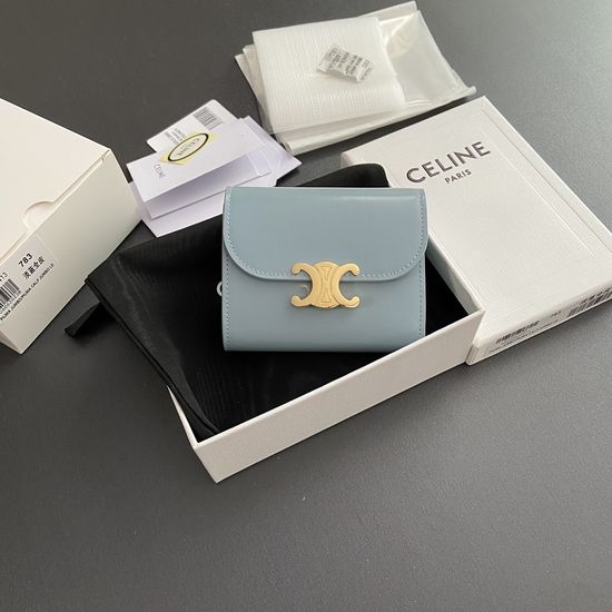 Celine Triomphe Shiny Leather Wallet 10D782CQH.04LU783