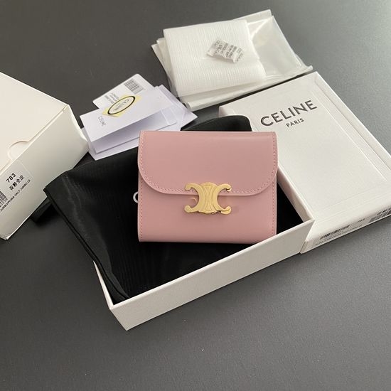 Celine Triomphe Shiny Leather Card Wallet 10D782CQH