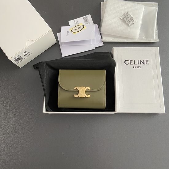 Celine Triomphe Glazed Calfskin Wallet 10D782CQH.04LU783