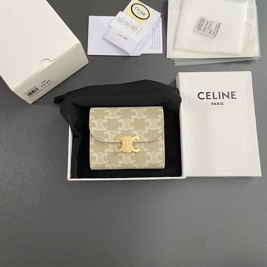 Celine Triomphe Printed Leather Short Wallet 10D782CQH