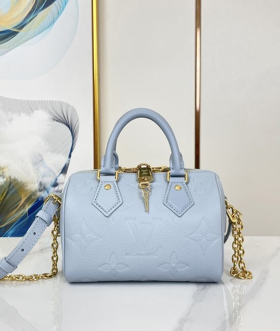 Louis Vuitton LV SPEEDY Light Blue Leather Bag M46484