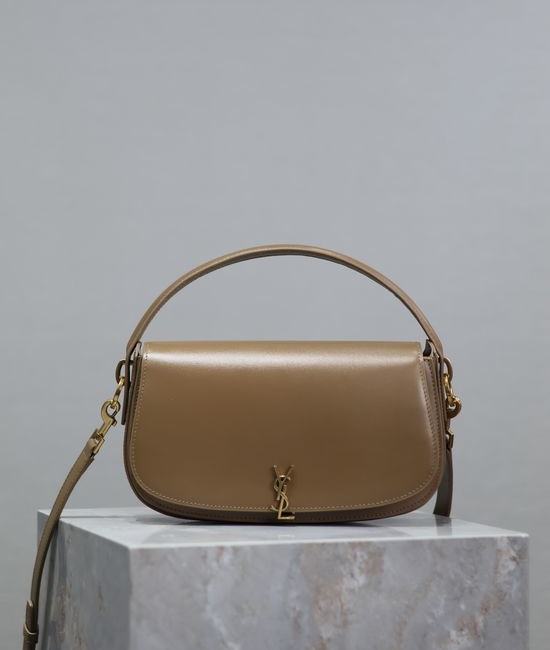 Yves Saint Laurent YSL Voltaire Box Leather Half-moon Handbag 8532