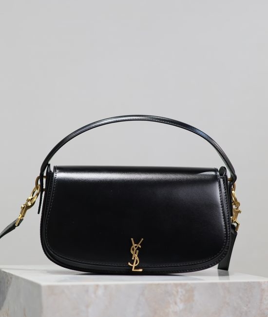 Yves Saint Laurent YSL Voltaire Box Leather Half-moon Handbag 8531