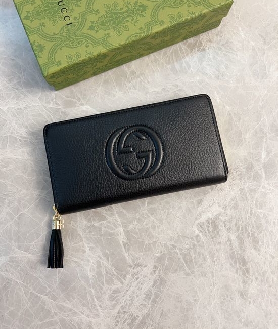 Gucci Grained Leather Zip Wallet 308004