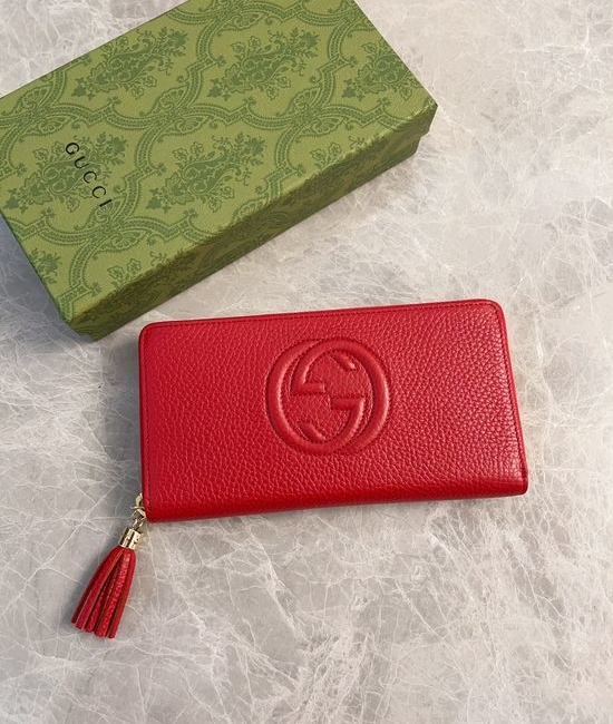 Gucci Grained Leather Zip Wallet 308004