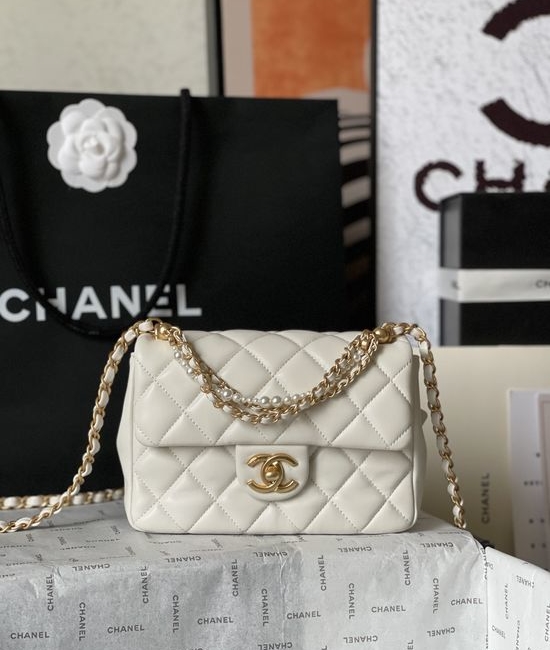 Chanel Pearl Chain Mini Square Flap Bag AS4384