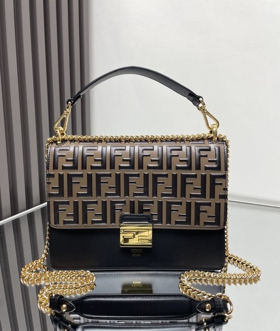 Fendi Kan U Embossed FF Logo Shoulder Bag 2332