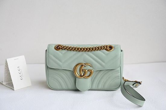 Gucci Leather Handbag 446744 Light Green