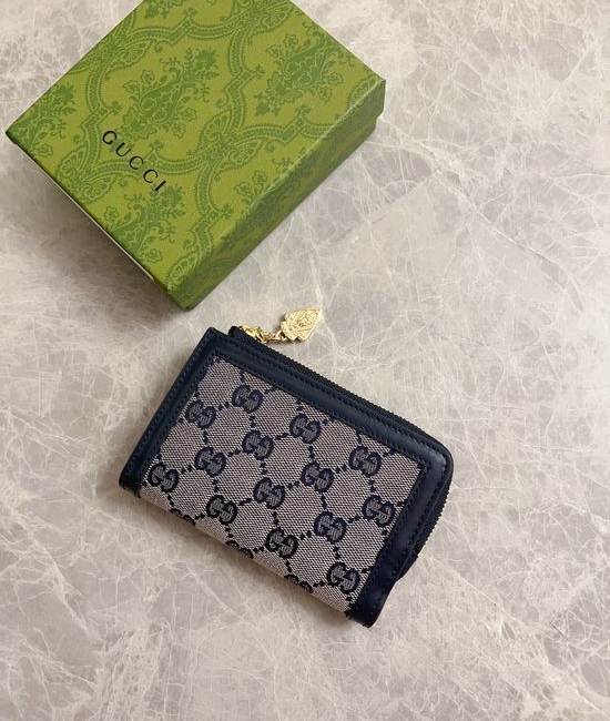 Gucci Luce Canvas Leather Trim Wallet 790036