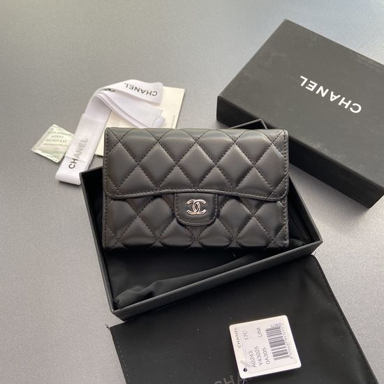 Chanel Flap Long Wallet Quilted Metal Logo 0232