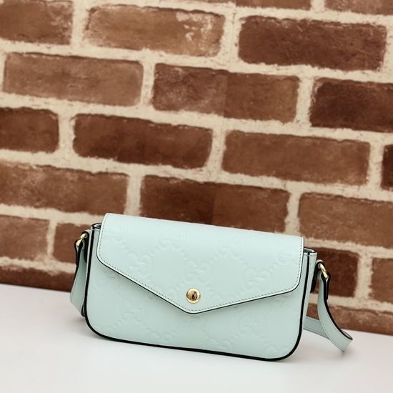 Gucci Handbag Light Green Embossed 772794