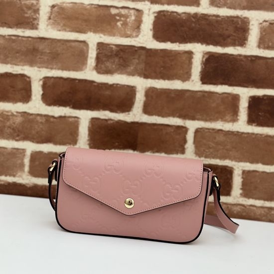 Gucci Handbag Light Pink Embossed 772794