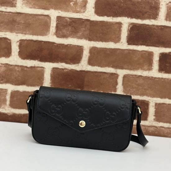 Gucci GG Embossed Black Leather Bag 772794