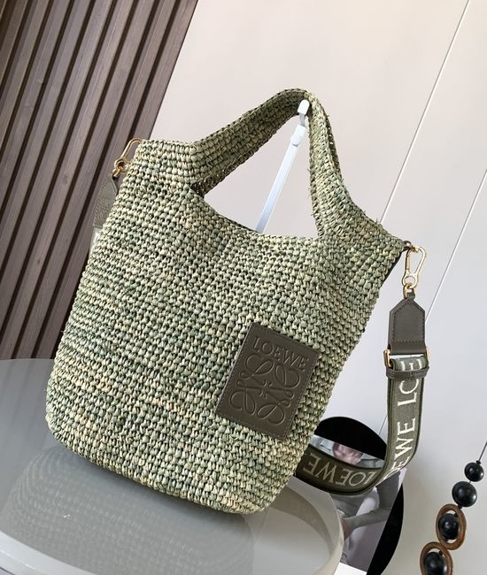 Loewe Slit Raffia Woven Tote Handbag 8006