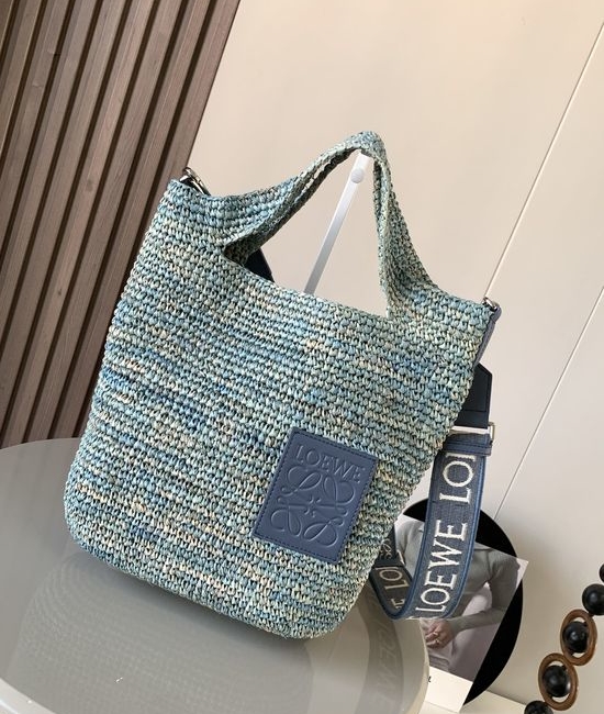 Loewe Slit Raffia Woven Tote Handbag 8006