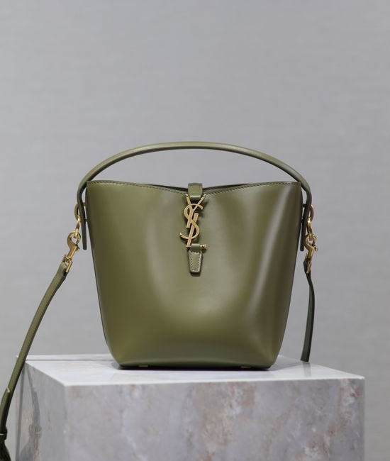 Yves Saint Laurent YSL Aqua Green LE 37 Small Bucket Bag Classic Elegance 749036