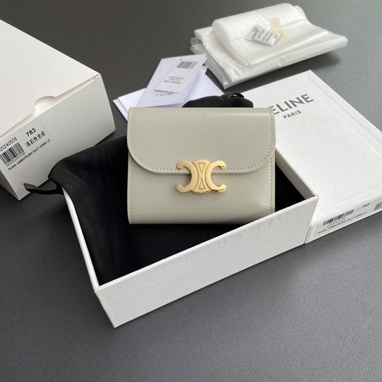 Celine Triomphe Shiny Calfskin Short Wallet 10D782CQH