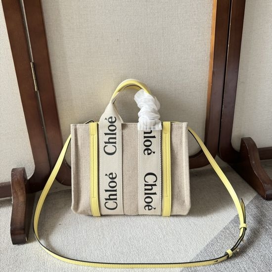 Chloe Woody Canvas Small Tote Bag 6062