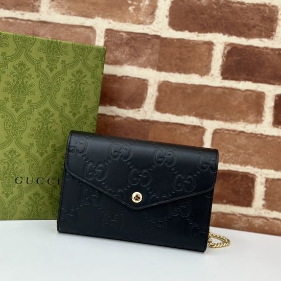 Gucci Dionysus Black Embossed Leather Bag 781555