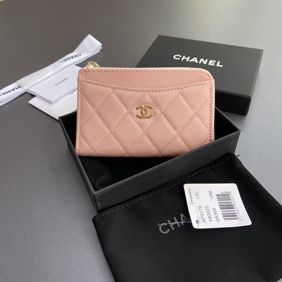 Chanel Quilted Card Holder With Zipper 3179