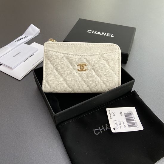 Chanel Quilted Card Holder With Zipper 3179