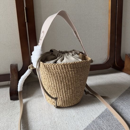 Chloe Woody Small Woven Basket Bucket Bag 6048