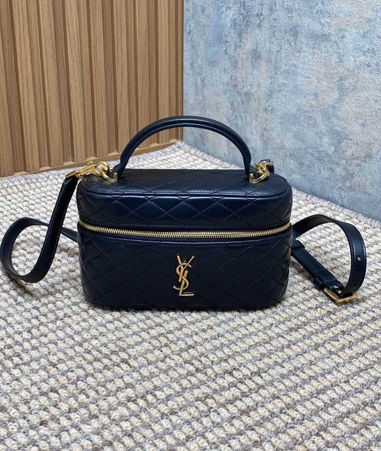 Yves Saint Laurent YSL Quilted Leather Clutch Crossbody Bag 766731