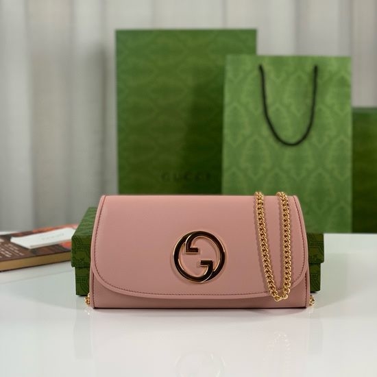 Gucci GG Blondie Pink Leather Chain Bag 725215