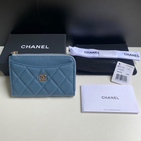 Chanel Wallet Single Zip Card Holder 3179