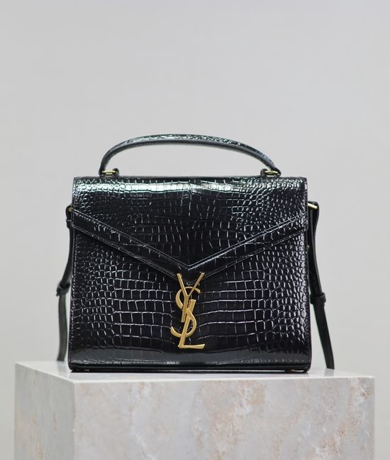 Yves Saint Laurent YSL CASSANDRA Crocodile Embossed Briefcase 578000